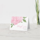 Pink Hydrangea Watercolor Blogs Skript Dankeskarte (Vorderseite)