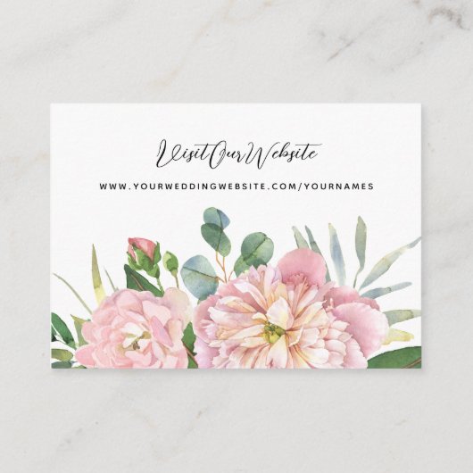 Pink Hydrangea Wedding Begleitkarte (Rückseite)