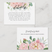 Pink Hydrangea Wedding Begleitkarte (Vorne/Hinten)