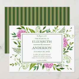 Pink Hydrangea Wedding Einladung