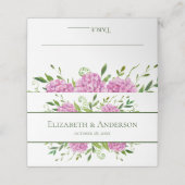 Pink Hydrangea Wedding Platzkarte (Außenseite Aufgefaltet)