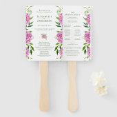 Pink Hydrangea Wedding Program Fächer (Vorne und Hinten)