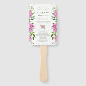 Pink Hydrangea Wedding Program Fächer (Vorderseite)