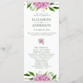Pink Hydrangea Wedding Program Programm (Vorderseite)