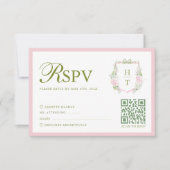 Pink Hydrangea Wedding RSVP Card Karte (Vorderseite)