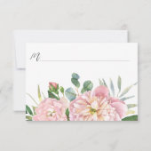 Pink Hydrangea Wedding RSVP Karte (Rückseite)