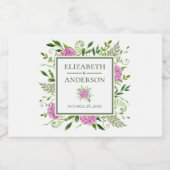 Pink Hydrangea Wedding Schaumweinetikett (Einzelnes Label)