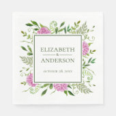 Pink Hydrangea Wedding Serviette (Vorderseite)