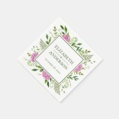 Pink Hydrangea Wedding Serviette (Ecke)