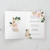 Pink Hydrangea White Tulips Foto Boho Wedding Einladung (Innenseite)