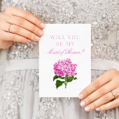 Pink Hydrangea wird meine Trauzeugin sein Karte