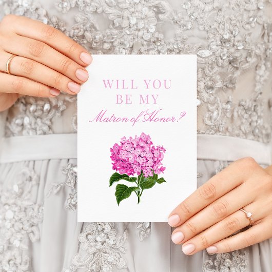 Pink Hydrangea wirst du meine Ehrenkarte sein Karte