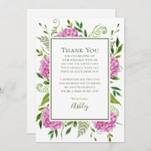 Pink Hydrangeas 30th Birthday  Dankeskarte (Vorne/Hinten)