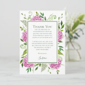 Pink Hydrangeas 60th Birthday  Dankeskarte (Stehend Vorderseite)