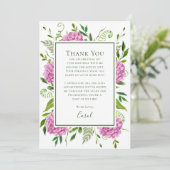 Pink Hydrangeas 75th Birthday Dankeskarte (Stehend Vorderseite)