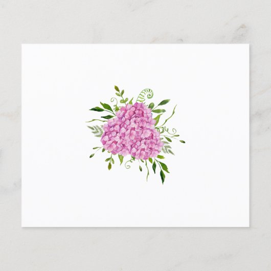 Pink Hydrangeas 80th Birthday Card Request (Rückseite)