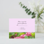 Pink-Hydrangeas-Antwortkarte RSVP Karte (Stehend Vorderseite)
