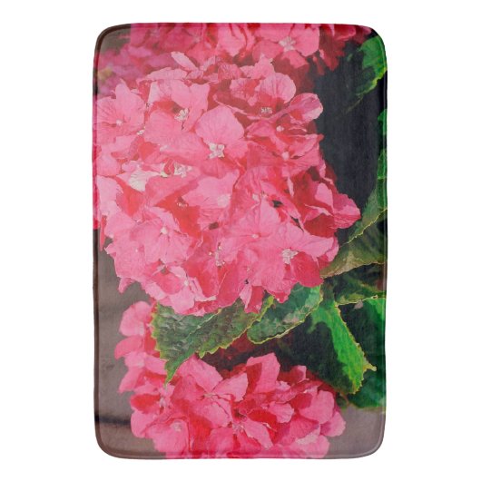 Pink Hydrangeas Badematte (Vorderseite Vertikal)