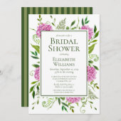 Pink Hydrangeas-Brautparty Einladung (Vorne/Hinten)