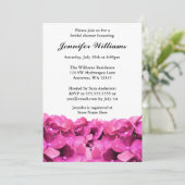 Pink Hydrangeas-Brautparty Einladung (Stehend Vorderseite)