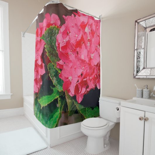 Pink Hydrangeas Duschvorhang (Beispiel)