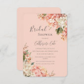 Pink Hydrangeas Floral Bridal Shower Einladung (Vorne/Hinten)