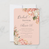 Pink Hydrangeas Floral Bridal Shower Einladung (Vorderseite)