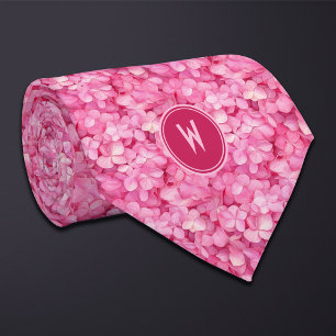 Pink Hydrangeas Floral Krawatte