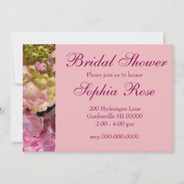 Pink Hydrangeas gelb rosa grüne Blumenzehen Einladung