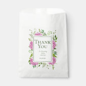 Pink Hydrangeas Girl Baby Dusche Vielen Dank Geschenktütchen (Vorderseite)