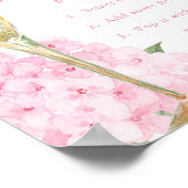 Pink Hydrangeas & Gold Glass Mimosa Bar Poster (Ecke)