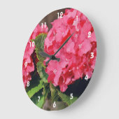 Pink Hydrangeas Große Wanduhr (Winkel)