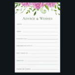 Pink Hydrangeas Hochzeitsratgeber und Wünsche<br><div class="desc">Diese wunderschönen, rosa Hydrangeas Advice & Wishs Laken sind ideal für Brautparty-, Probe- oder Hochzeitsgäste. Die Menschen werden die Liebe haben, die Anweisungen zu bekommen - sie machen es so einfach, liebende Ratschläge und gute Wünsche verlassen. Sie werden noch auf Jahre geschätzt. Sie haben einen hübschen, koordinierenden rosa Streifen zurück....</div>