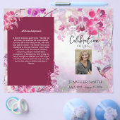 Pink Hydrangeas Hummingbird Beerdigung Programm Flyer (Einzeln)