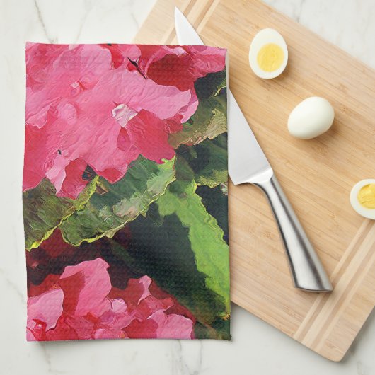 Pink Hydrangeas Küchentuch (Viertel Falte)