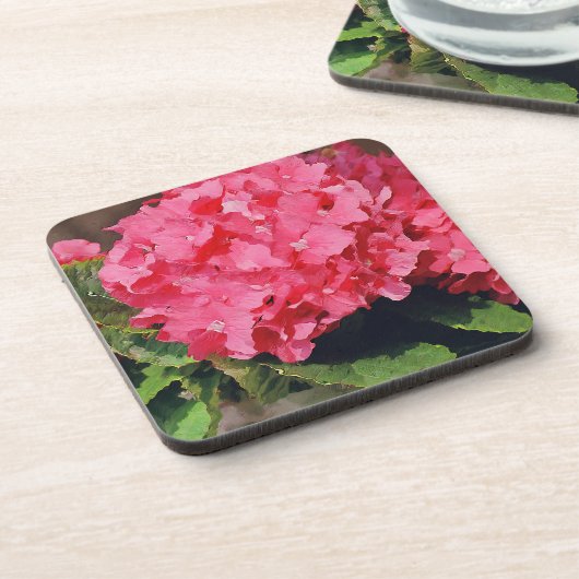 Pink Hydrangeas Untersetzer (Linke Seite)
