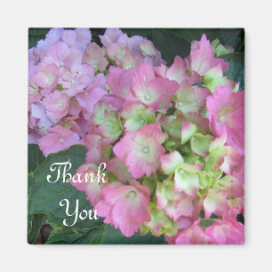 Pink Hydrangeas Vielen Dank Magnet