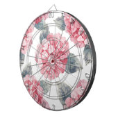 Pink Hydrangeas Watercolor Floral Blooms Painting Dartscheibe (Vorderseite rechts)