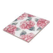 Pink Hydrangeas Watercolor Floral Blooms Painting Fliese (Seite)