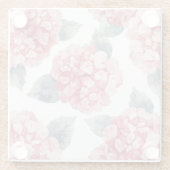 Pink Hydrangeas Watercolor Floral Blooms Painting Glasuntersetzer (Rückseite)