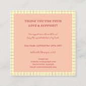 Pink Hypnotic Herzklopfmuster Vielen Dank Quadratische Visitenkarte (Rückseite)