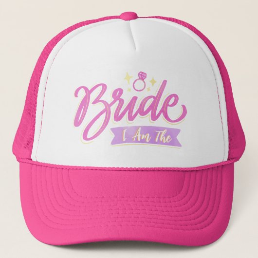Pink I Bin Bride Bachelorette Groupe Party Geschen Truckerkappe (Vorderseite)