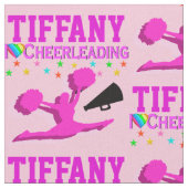 PINK I LIEBE CHEERLEADING PERSONALISIERT FABRIC STOFF (Nahaufnahme)