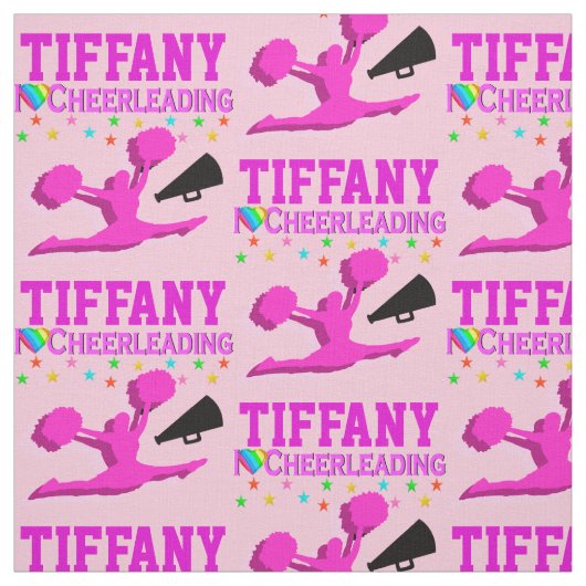 PINK I LIEBE CHEERLEADING PERSONALISIERT FABRIC STOFF (Muster)