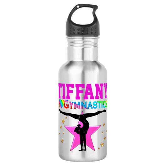 PINK I LIEBE GYMNASTICS PERSONALISIERTE WASSERFLAS EDELSTAHLFLASCHE (Vorderseite)