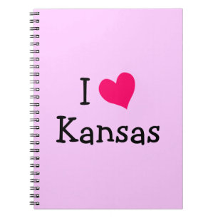 Pink I Liebe Kansas Notizblock