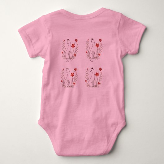 Pink I Liebe Mama Baby Jersey Bodysuit Baby Strampler (Rückseite)