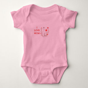Pink I Liebe Mama Baby Jersey Bodysuit Strampler