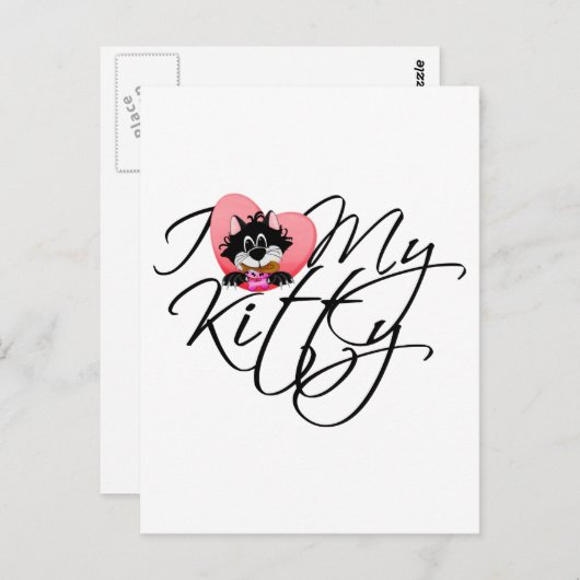 Pink I Liebe My Kitty - Hemden und Geschenke Postkarte (Vorne/Hinten)