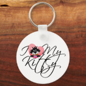Pink I Liebe My Kitty - Hemden und Geschenke Schlüsselanhänger (Vorderseite)